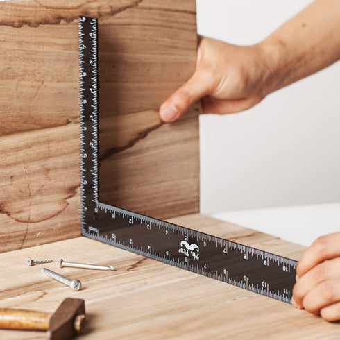 Mr. Pen Carpenter Square, 8 x 12 inch Framing Square, Right Angle Ruler, Steel Square for Framing Tools
