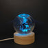 2.36 Inch 3D Sea Turtle Crystal Ball Night Light, Engraved Sea Turtle Crystal Ball lamp with Wooden Base, Turtle Decor