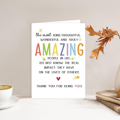 Zyulin Cute Thank You Card for Best Friend Bestie, Appreciation Gifts for Teacher Boss Coworker Doctor, Sweet