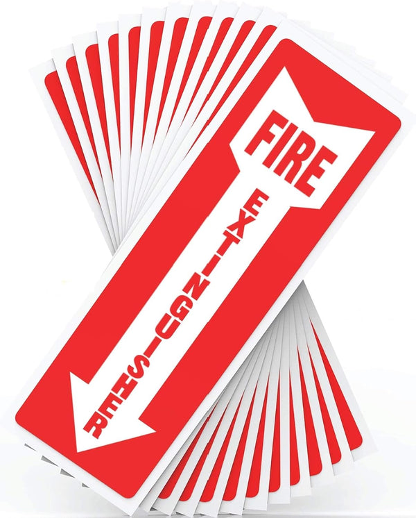 Fire Extinguisher Signs - 12 Pack Safety Sticker, 4" X 12", 5 Mil Vinyl, Bright Red and White, Weatherproof