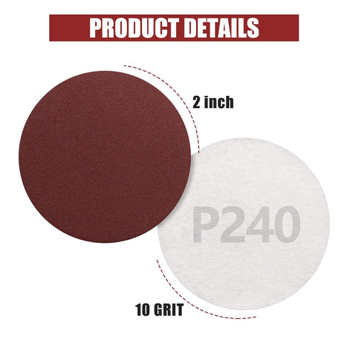 120 Pcs 2 Inch Sandpaper 240 Grit, Hook and Loop Sanding Disc for Sanders Drill Grinder Rotary Tools