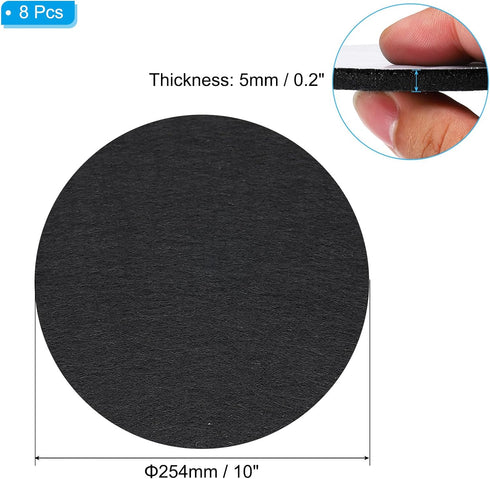 10" 8 Pack 1/5" PATIKIL Diameter Felt Furniture Pads, Thick Lamp Base Felt Round Soft Adhesive Non-Slip Anti-Scratch