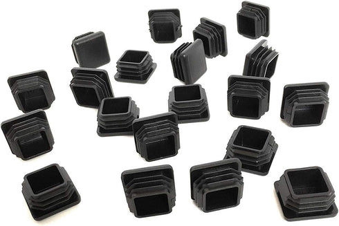 HOWDIA Square Plastic Polyethylene Plug 1"x1" | 20-Pack Protective Caps for Furniture Legs & Tubing