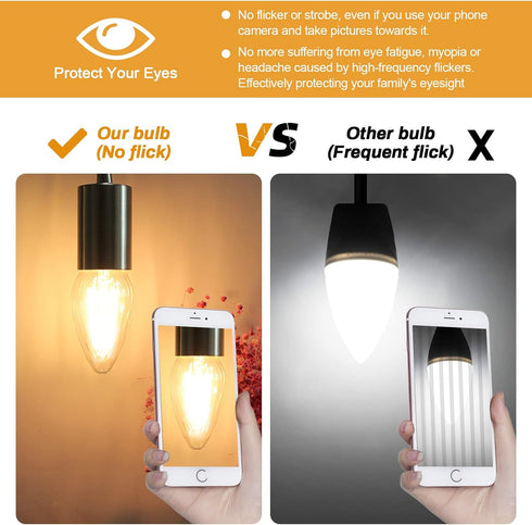 BRIMAX F15 8W LED Porch Light Bulb, E26 Medium Base, Dimmable 2700K Warm White, 4 Pack
