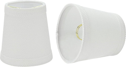 Aspen Creative 32718-2A, Empire Clip-On Chandelier Lamp Shade, White, 3" Top x 4" Bottom