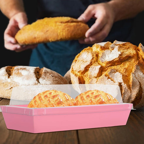 50pcs Zerodeko Rectangular Bakery Boxes with Lids, Large Disposable Food Containers for Sandwiches, Pastries, Wraps