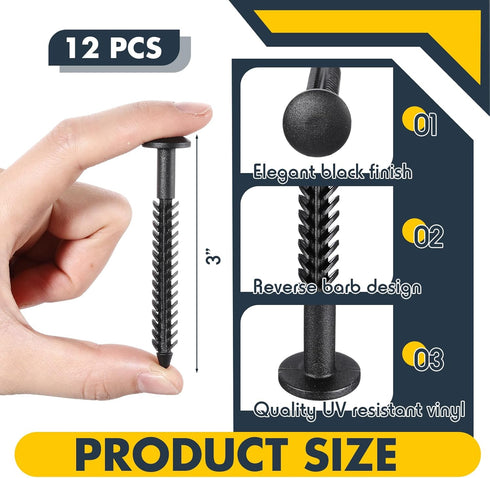 MorningRo 12 Pack Vinyl Shutter Fasteners Plastic Shutter Screws Window Shutters Exterior Spike Loks for Installing