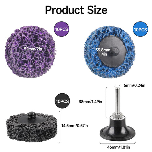 31PCS 2" Quick Change Easy Strip Discs for Drills,Strip Wheel with1/4" Grinding Discs,Die Grinder Attachments for Cleans Welds Rust Paint Removal Stripping Wheel