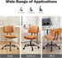 Armless 360 DUMOS Home Office Executive Chair - Small Desk Chair with Low Back Lumbar Support, Height Adjustable PU