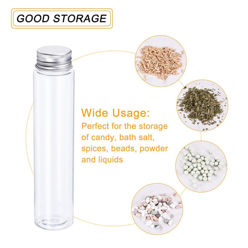 PATIKIL 40Pcs 110ml Plastic Test Tubes with Screw Caps, 155x33mm Tubes for Scientific Experiments and Party Decoration