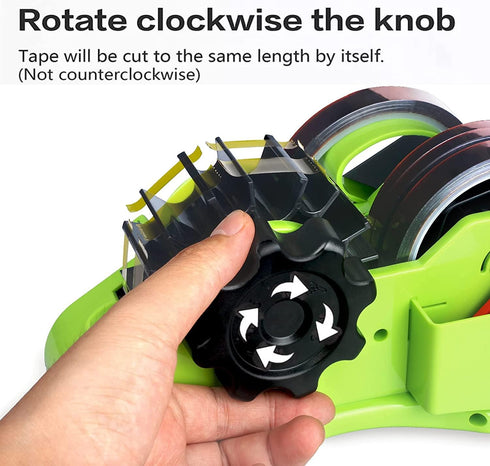 Green Multi-Roll Heat Tape Dispenser, Semi-Automatic for Heat Transfer Tape, 1" and 3" Core