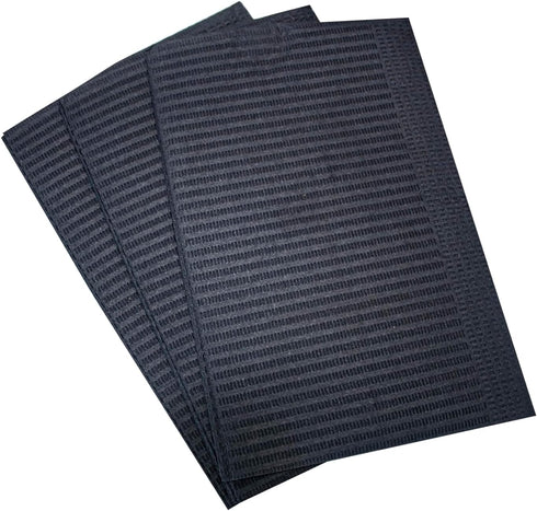 2 1 13"x18", Set 500 Black Disposable Patient Bib, Ply paper and Poly Backing