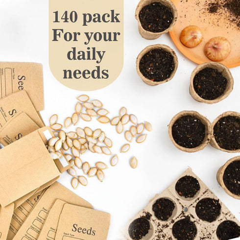Seed Storage Organizers, Set of 80 Resealable Seed Envelopes and Binder Set for Vegetable