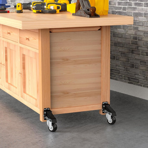SOLEJAZZ Workbench Caster Kit, 660 LBS Heavy Duty Retractable Casters, All Steel Construction