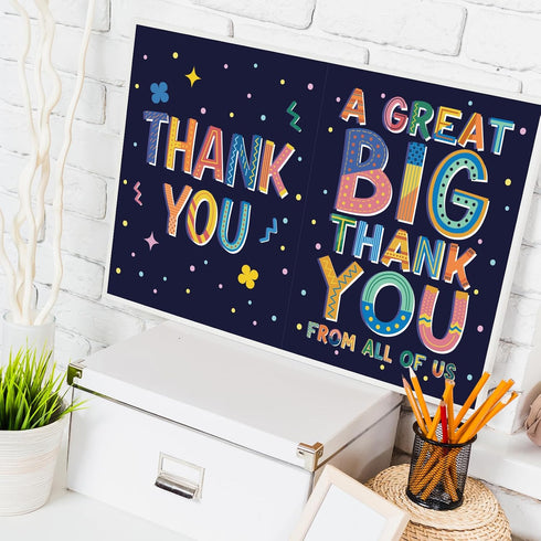 Qiliji Large Thank You Card from Team Group, Jumbo Gratitude Note Cards Gifts from Students, Employee Appreciation