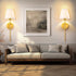 Sets 2, Wall Sconces of Retro Industrial Wall Lamps, Vanity Sconces Wall Lighting with White Fabric Shades, Wall Lights