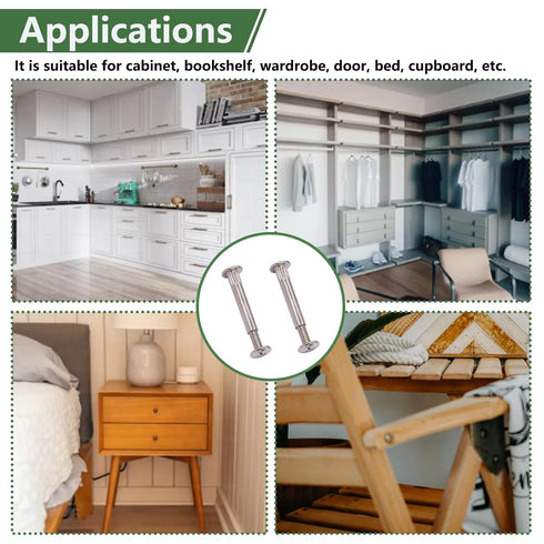 130PCS M4 (65Set) Furniture Joint Connector Bolt & Cap Nut Kit, Furniture Screw Bolts Cabinet Panel Connector Binding