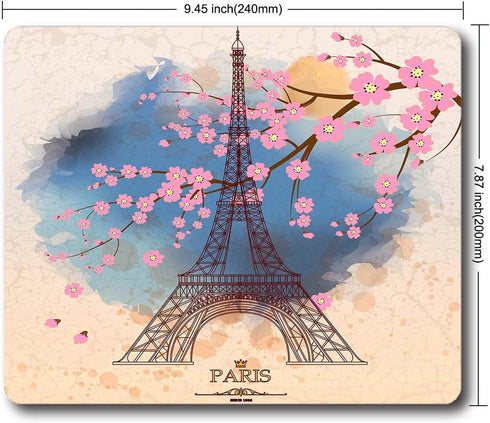 Mouse Pad Eiffel Tower Rectangle Mouse Mat Non-Slip Rubber Mousepad by ice rabbit