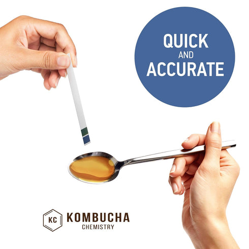 pH Test Strips for Kombucha Brewing 0-6 (0.5 Intervals) - 100pc Kit