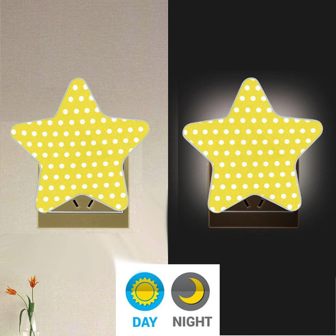 Burbuja 0.2W Polka Dots Yellow White LED Night Light Plug into Wall Star-Shaped Nightlight Dusk to Dawn Auto Sensor