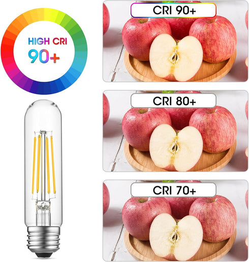 Gozelux Bulb 6W E26 Bulb 60 Dimmable 4000K E26 Bulb AC120V 750LM T9 T10 Bulb Pack 4 Tubular Light Equal LED Watt Cool