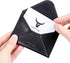 HISCOW Italian Calfskin Envelope Business Card Case with Magnet Closure (Black)