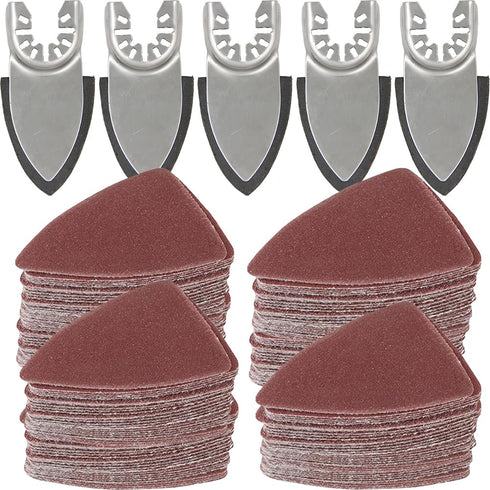 130Pcs Oscillating Tool Detail Sanding Pads Kit, 5Pcs Finger Pads, 125Pcs Sandpaper for Wood and Plaster