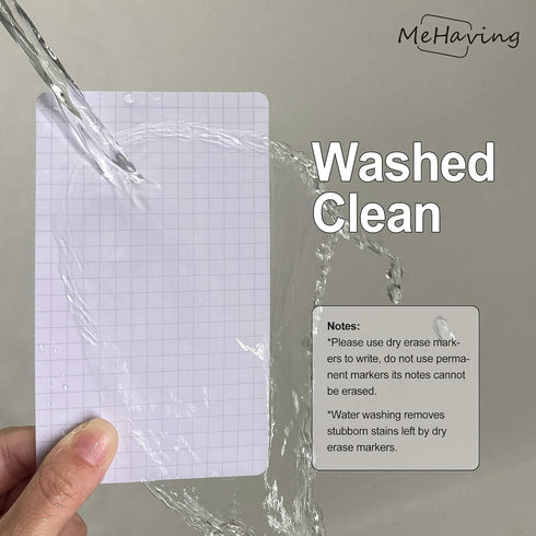Blank Index Cards 3x5”| Dry Erase Flash Cards, 24 Packs Waterproof with Box| Reusable Flash Cards | Office & Teacher