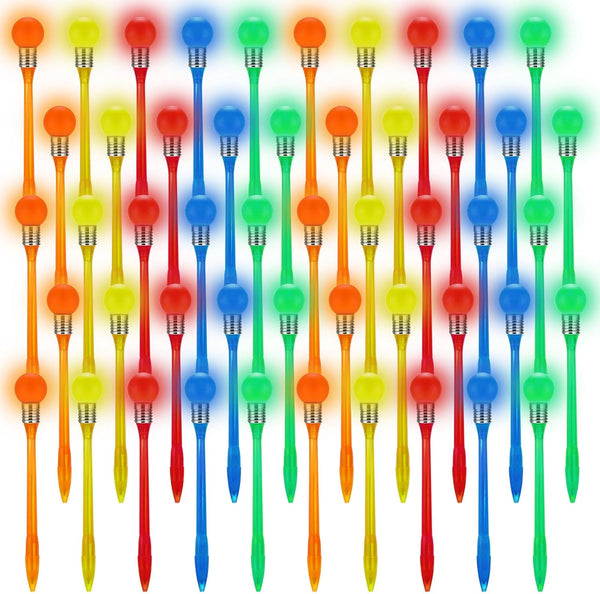 Qilery 50 Pcs Christmas LED Roller Ball Pens, Colored Christmas Ballpoint Pens for Office Accessory Party Favors