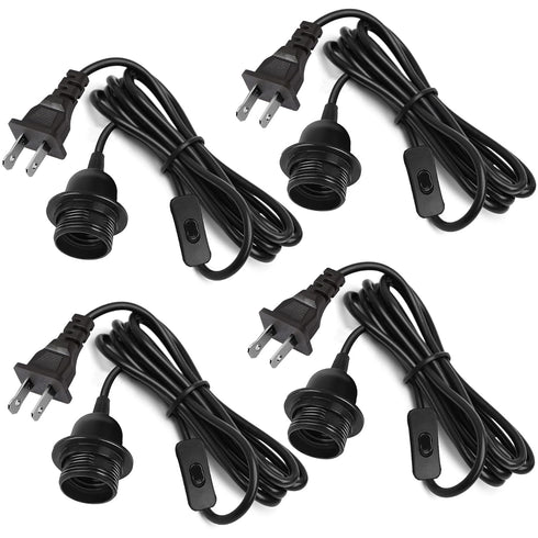 Plug in Pendant Light Cord, Hanging Lantern Extension Cord with Bulb Socket