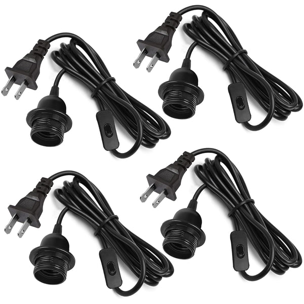 Plug in Pendant Light Cord, Hanging Lantern Extension Cord with Bulb Socket