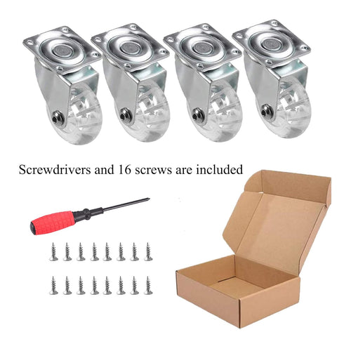 4 Pack Swivel Caster Wheels for Furniture, 2 Inch Heavy Duty Castor Wheels, YAEMIKY Polyurethane Rolling Castors