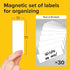 X-bet MAGNET Dry Erase Magnetic Labels, 30 pcs 1x3 - Reusable Sticky Notes for Refrigerator - Blank Magnet Stickers