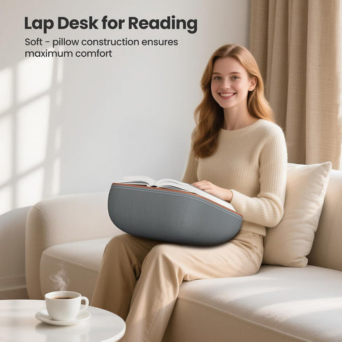 Tounee Book Holder Stand - Ultra Soft Lap Beanbag Pillow for Books, Tablets, iPads & Kindle - Hands-Free Reading