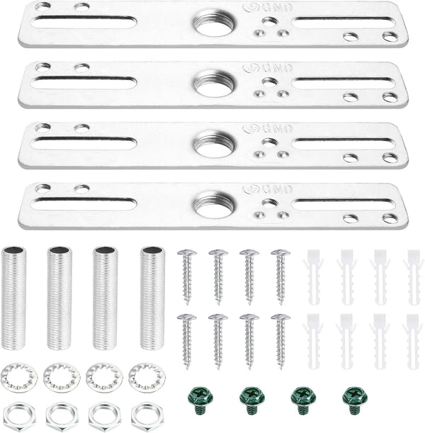 Gyinere 4 Pcs Light Fixture Mounting Bracket Kit,Light Mounting Bracket,Universal Lamp Fixture Hardware