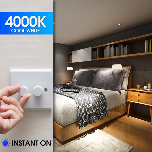 Energetic LED Bulbs, 100 Watt Equivalent, Natural White 4000K, A19 Dimmable, 13.5W, 1600lm, 6-Pack