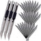 9mm Snap Off Utility Knife 3 Pack, High Hardness Retractable Box Cutters with 30 Pcs Blades