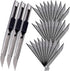 9mm Snap Off Utility Knife 3 Pack, High Hardness Retractable Box Cutters with 30 Pcs Blades