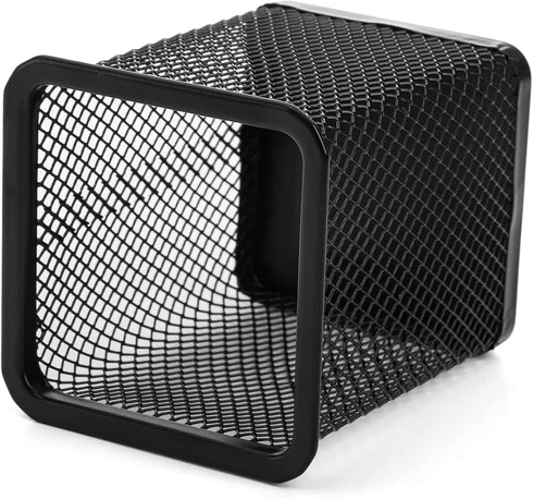 Nicunom 12 Pack Metal Pen Holder - Square Mesh Pencil Cup Desk Organizer for Office, Black