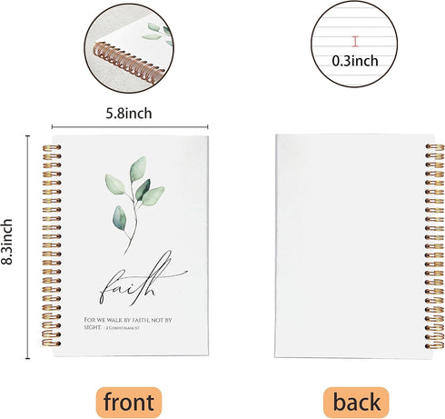Bible Scripture 2 Corinthians 5:7 Spiral Notebook Journal - 5.5 x 8.3 inches, Christian Lined Hardcover Notebook,