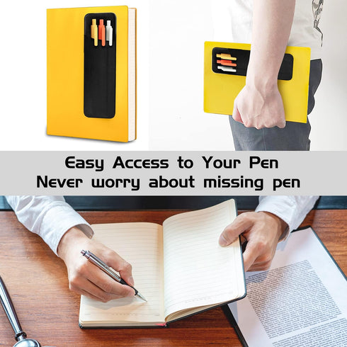 Epessa Stick-On Pen Holder for Notebook, Adhesive Pencil Sleeve Pouch for Journals, Planners, Notebooks, Reusable
