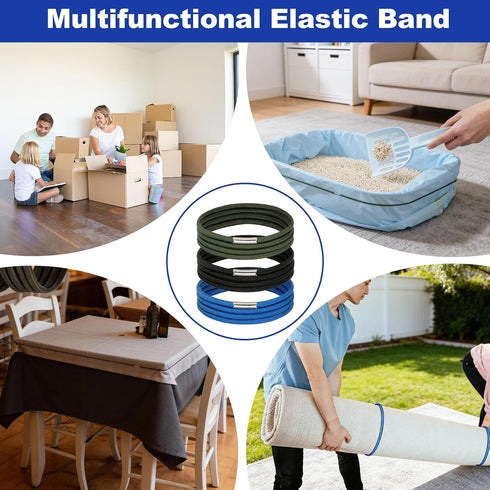 Ezymivs 3PCS 7 30 Set Trash Can Rubber Bands Fit to Gallon Cans, Heavy Duty Elastic Garbage Can Bands, Trash Bag Holder