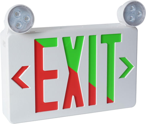 RP Lighting + Fans Pike Dual Color LED Exit Sign with Self-Diagnostic Option - White
