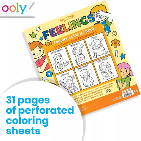OOLY Coloring Book for Toddlers - Fun Activity Coloring Pages with 31 Perforated Pages 8"x10", Great Kid's Activities