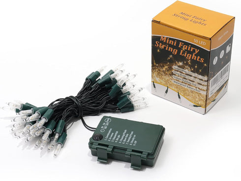 50 16 8 WATERGLIDE LED Outdoor Christmas Lights, FT Battery Operated Mini String Lights with Modes & Timer, Xmas Tree