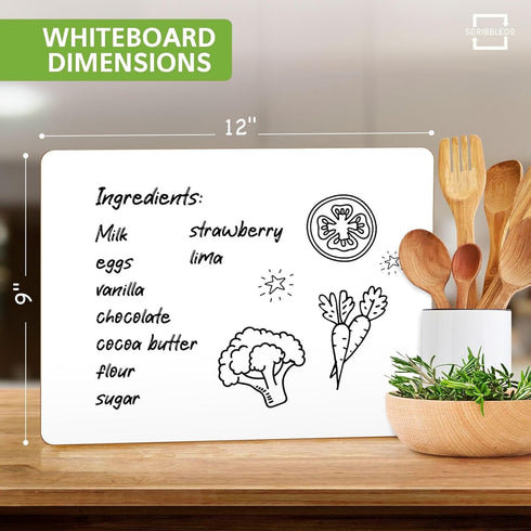 SCRIBBLEDO 2 Pack Small White Board, 9x12 Inch Dry Erase Mini Whiteboard for Students, Handheld Personal Boards