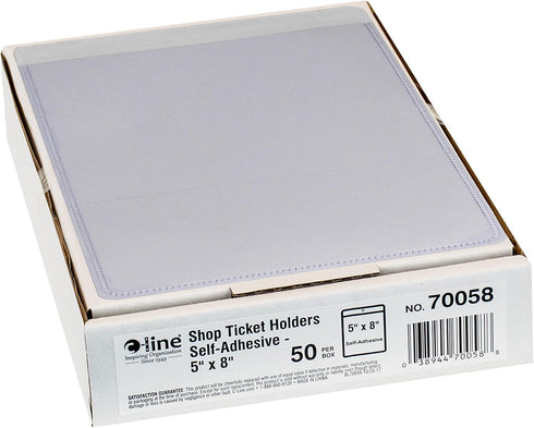C-Line Self-Adhesive Ticket Holders, Clear, 5 x 8 Inches, 50 per Box (70058)