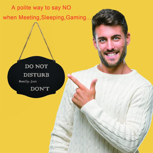 Double-Sided Wooden Do Not Disturb Door Hanger Sign for Offices, Homes, Clinics, and Hotels
