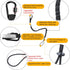 3 Pack Retractable Tool Lanyard, Safety Fall Protection Tools Leash with Aluminum Screw Lock Carabiner Clip and Adjustable Loop End, Tough Scaffold Tether for Construction Roofing (Black+Black+Black) by TONGMAO