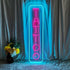 Dimmable Dimmer Friends,16x5.9in(Ice Tattoo Neon Sign,LED Reusable Neon Signs,Arylic Ice Blue Tattoo Shop Sign